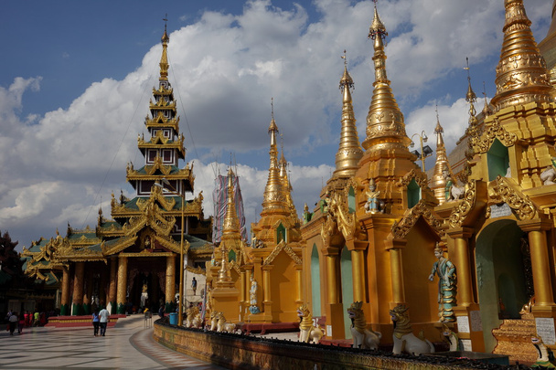 The Golden Shwedagon Pagoda of Rangoon in Myanmar - Photo, image
