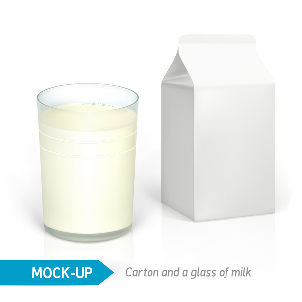 Modell tejes dobozt és üveg - Vektor, kép