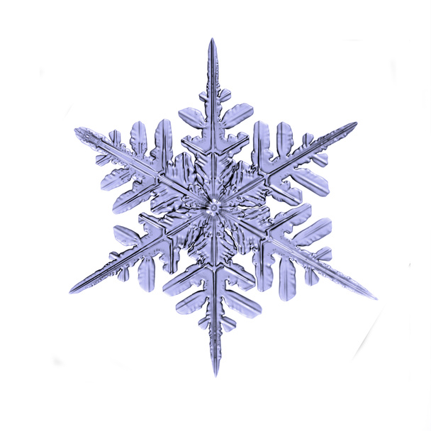 Luonnollinen lumihiutale yksityiskohtaisesti makro lähikuva eristetty valkoisella taustalla
 - Valokuva, kuva
