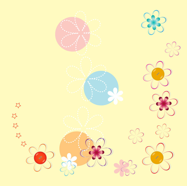 Floral background with a gentle children - Vector, afbeelding