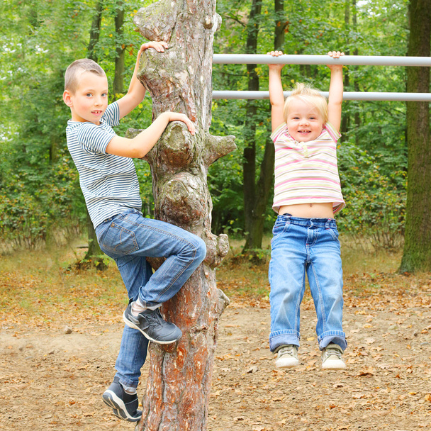 kids enjoying holidays on countryside. - Photo, Image