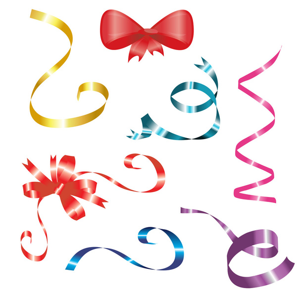 A set of ribbons and bows - Διάνυσμα, εικόνα