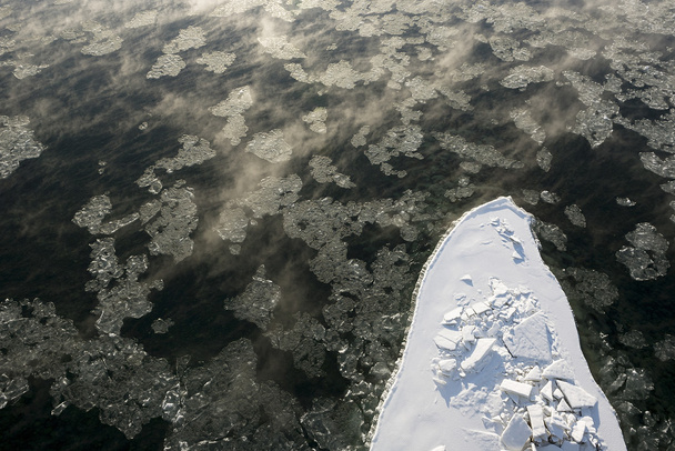 River with Ice, winter, Altai - Fotó, kép