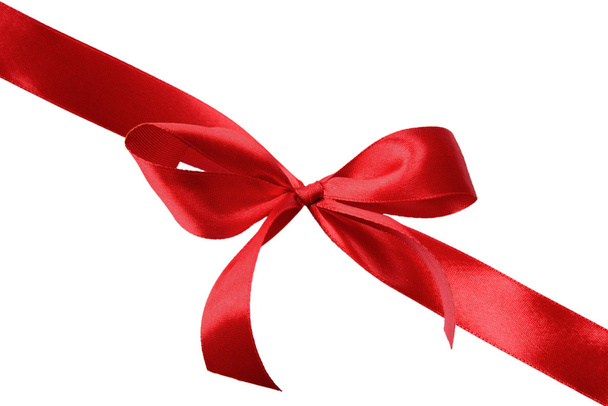 Red satin gift bow - Foto, Imagen