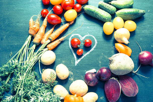fresh Vegetables  on background,close up - Photo, Image