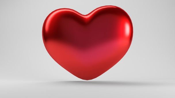 Vermelho 3d coração brilhante
 - Foto, Imagem