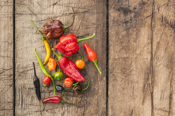 a colorful mix of the hottest chili peppers - Fotó, kép