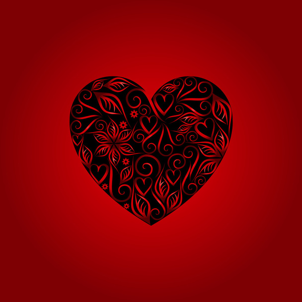 Vintage Herz Symbol der Liebe Valentinstag rot - Vektor, Bild