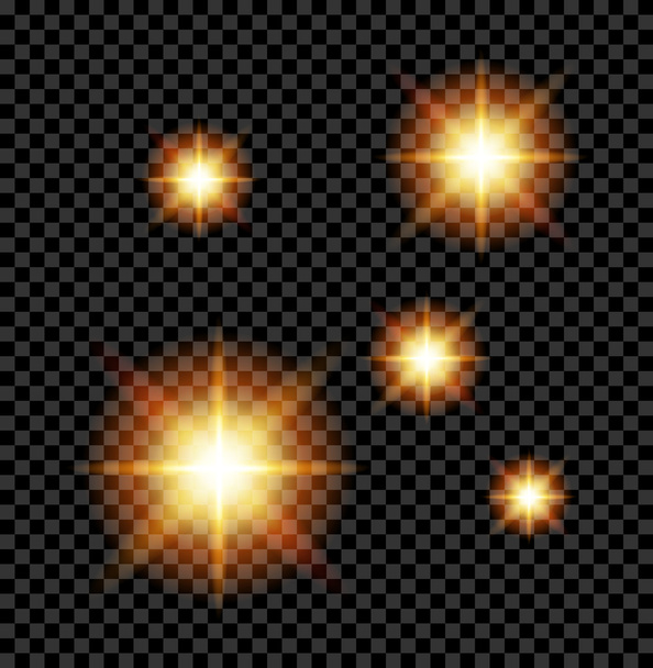 stock conjunto de estrellas brillantes llamaradas
 - Vector, Imagen