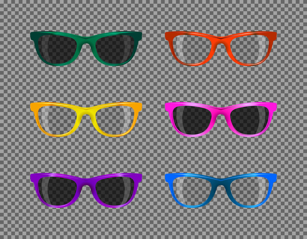 nastavit různé barvy průsvitné módní sluneční brýle - Vektor, obrázek