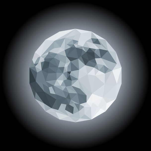 багатокутний повний місяць на чорному
 - Вектор, зображення