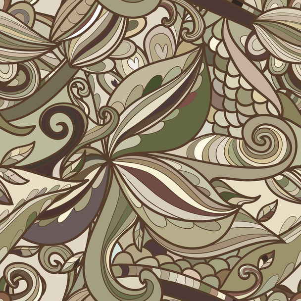 Hand-drawn floral seamless pattern - Вектор, зображення