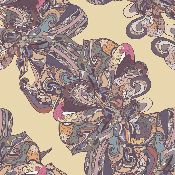 Hand-drawn floral seamless pattern - Vetor, Imagem
