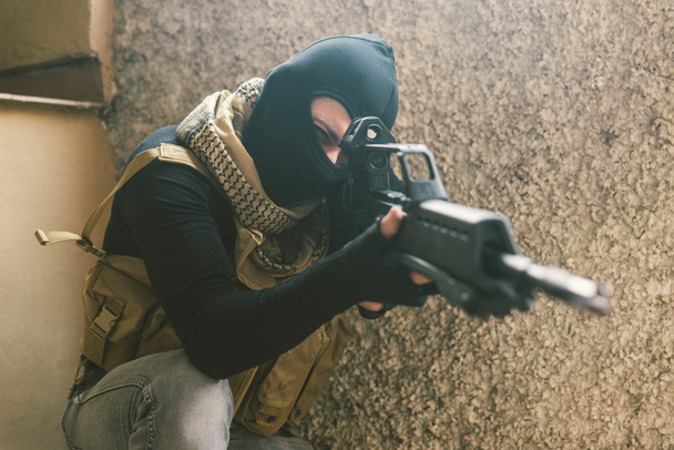 Sniper soldier in action   - Foto, Bild