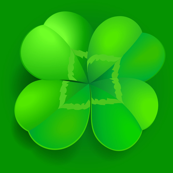 Shamrock, trefoil veya yonca yaprağı İrlandalı sembolü - Vektör, Görsel