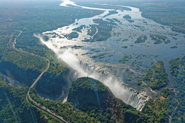 Luchtfoto van de Victoria watervallen - Foto, afbeelding