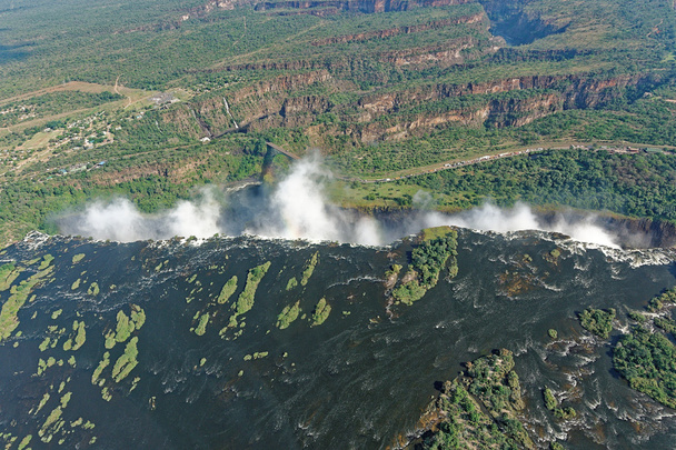 Widok z lotu ptaka z Victoria falls - Zdjęcie, obraz