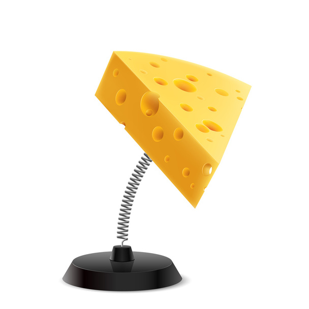 Table souvenir in form of cheese piece on spring - Vecteur, image
