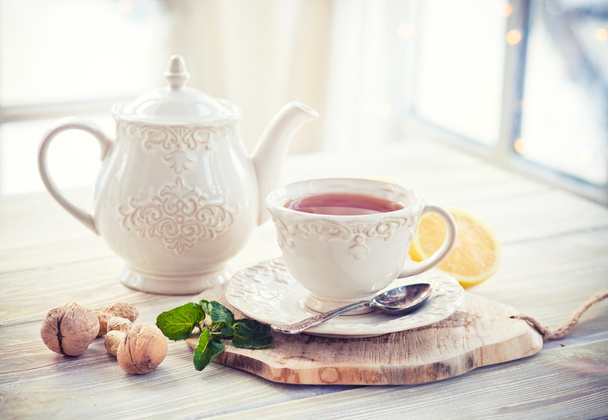 Tea time in morning light - Photo, Image