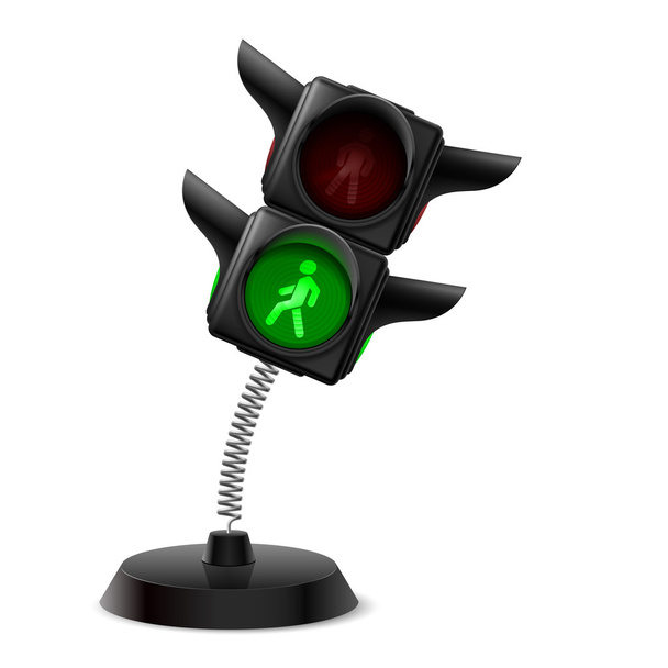 Souvenir at the spring in form traffic light on the white background - Vektor, kép