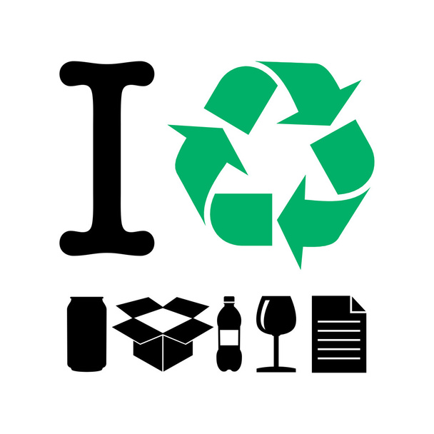 i recyklovat - Vektor, obrázek
