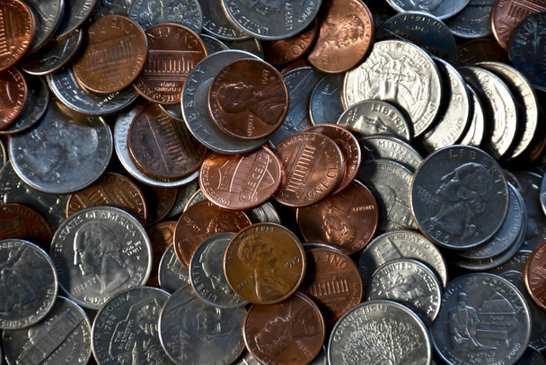 Münzen auf einem Haufen - Foto, Bild