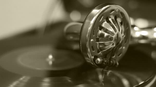 oude grammofoon spelen - Video