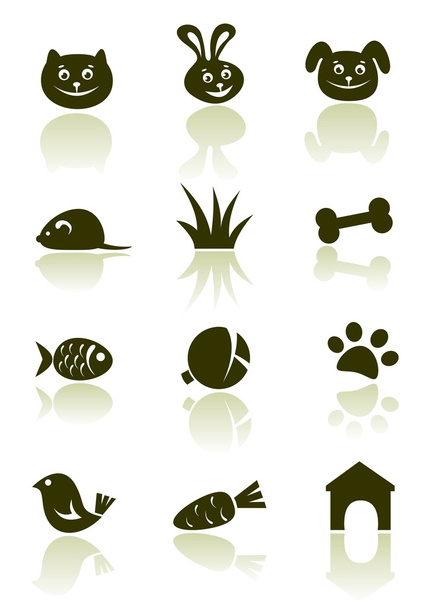 Pet icons set - ベクター画像