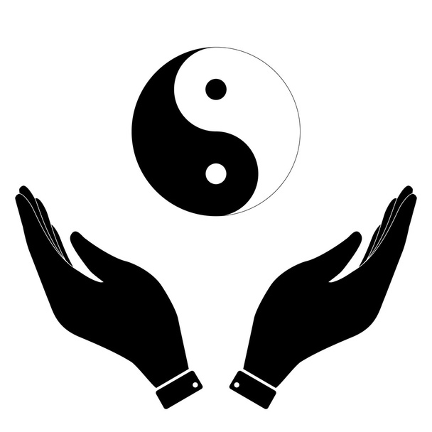 Yin ve yang el simgesi - Vektör, Görsel