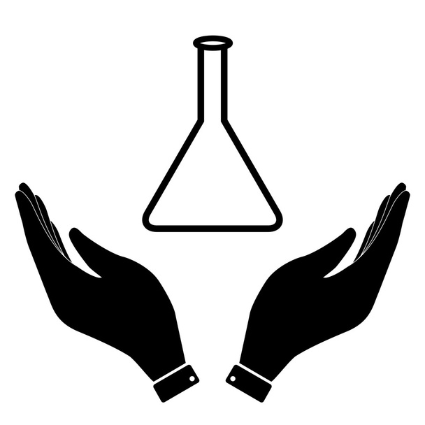 Artículos de vidrio de laboratorio químico
 - Vector, imagen