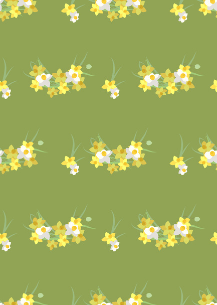 Narcissus vintage background - Vettoriali, immagini