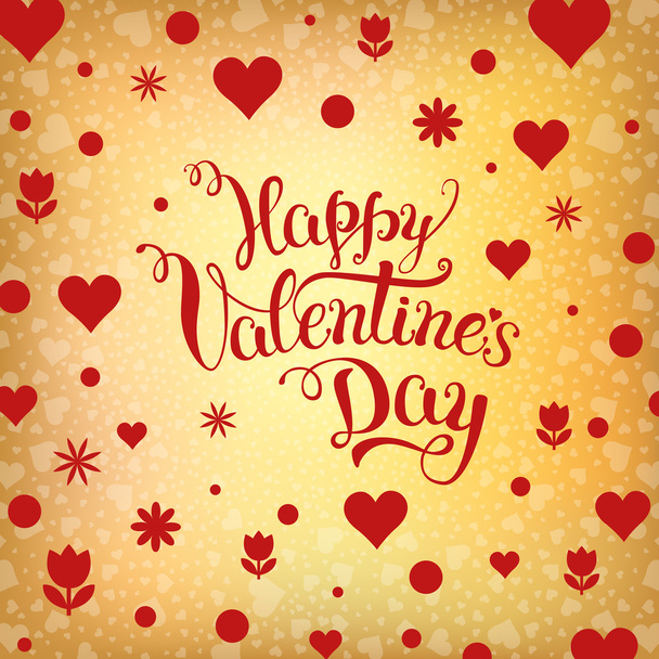 Original hand lettering "Happy Valentine's day" with hearts and  - Vektor, kép