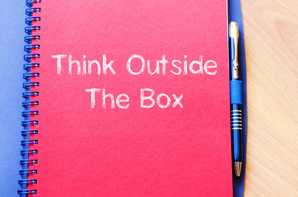 Think outside the box write on notebook - Foto, immagini