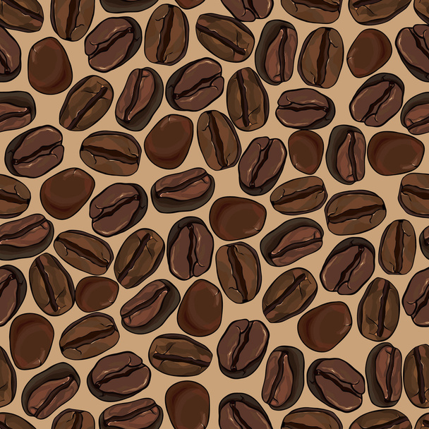 coffee beans seamless background, vector - Vector, afbeelding