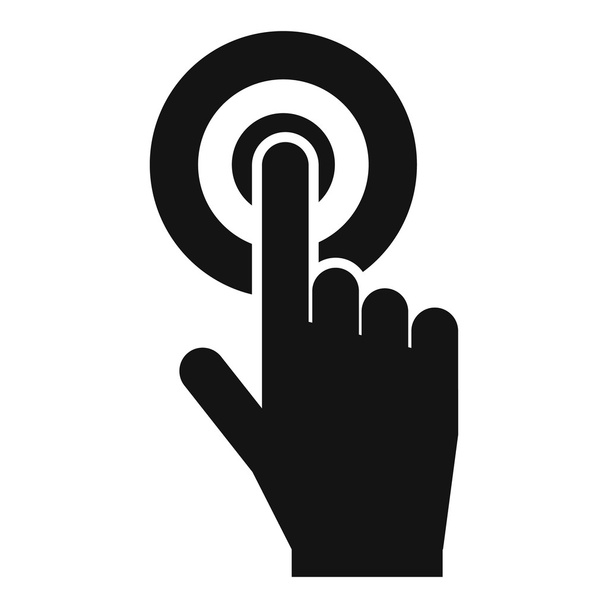 Κάντε κλικ στο εικονίδιο απλό μαύρο χέρι - Διάνυσμα, εικόνα