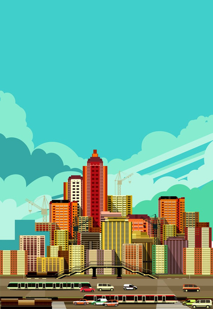 Cityscape view of the city - Vector, Image