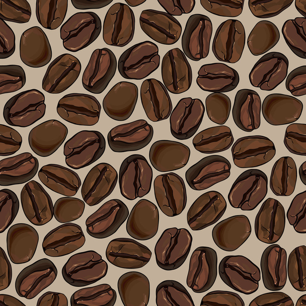 grãos de café sem costura fundo, vetor
 - Vetor, Imagem