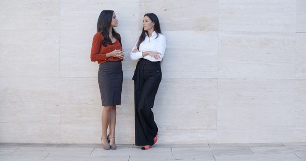 femmes d'affaires bavardant à l'extérieur en milieu urbain
 - Photo, image