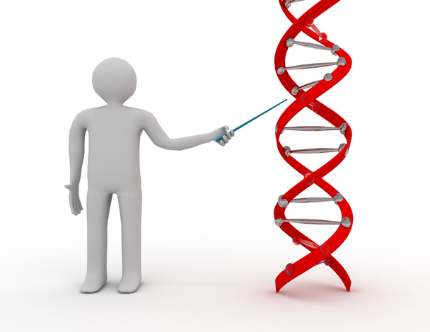 DNK koncepció a 3D-s ember - Fotó, kép