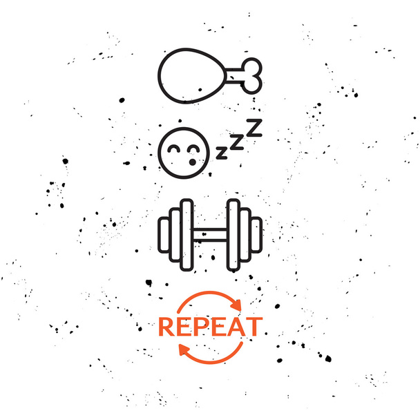 Affiche vectorielle de motivation avec icônes
 - Vecteur, image