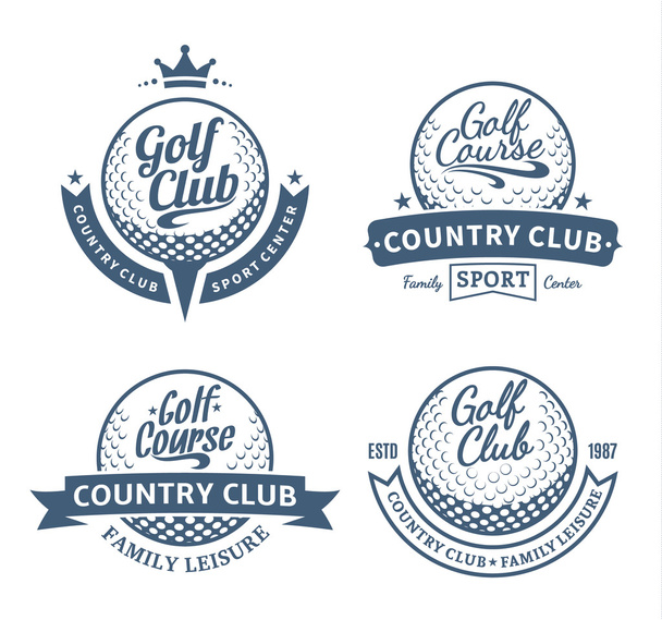 Logo del club de campo de golf, etiquetas y elementos de diseño
 - Vector, imagen
