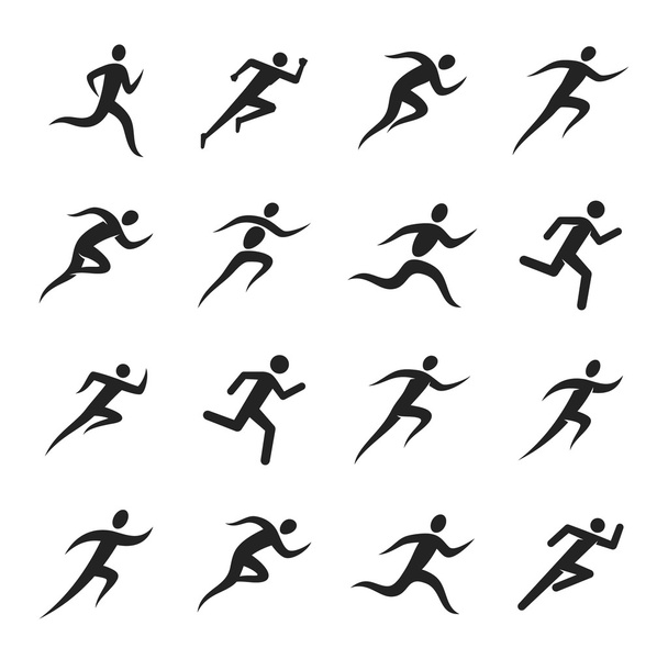 Τρέχοντας εικονίδια άνθρωπος - Διάνυσμα, εικόνα