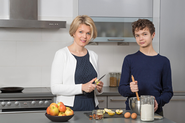 Mother and Son in the kitchen - Photo, Image