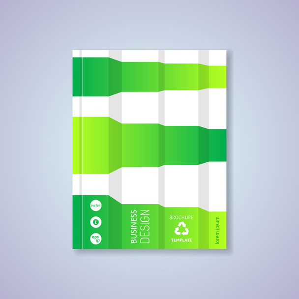 緑の抽象的なパンフレットのデザイン テンプレート - ベクター画像