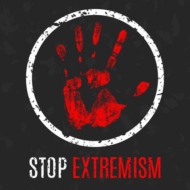 stop exremism sign - Vector, Image