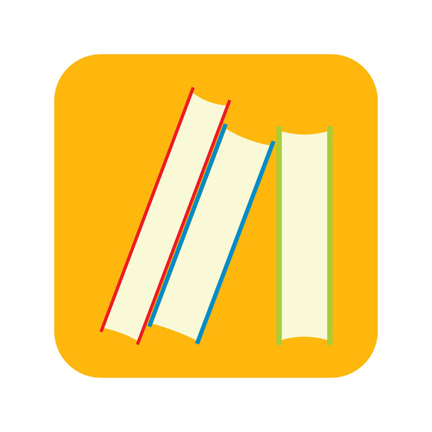 Stack of books flat icon - Vector, Imagen