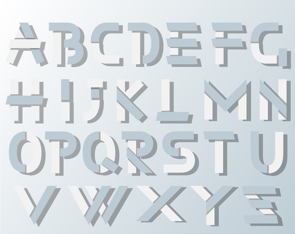Vector Origami alfabet stijl met schaduwen - Vector, afbeelding