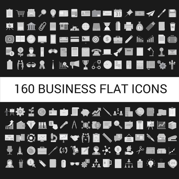 160 Business Flat Colección de iconos
 - Vector, Imagen