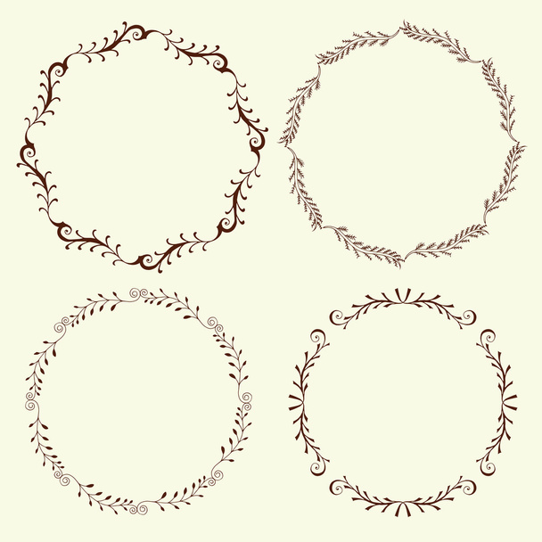 Set of 4 hand drawn frames, vector - Vector, Image