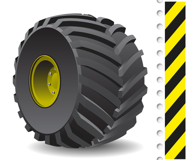 Tractor rueda ilustración
 - Vector, imagen